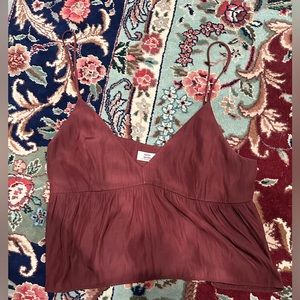 ARITZIA Little Moon Burgundy Cropped Tank
